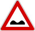 Uneven road (formerly used that meant "Humps or dip")