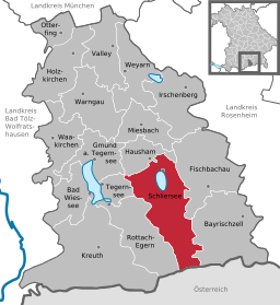 Läget för Schliersee i Landkreis Miesbach