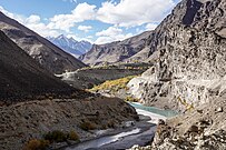 Road winding down the right bank of the Tsarap towards Padum, Oct '22