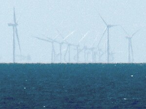 West of Duddon Sands von Blackpool aus gesehen