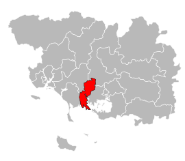 Location of the canton in the department of Morbihan