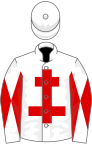 White, red cross of lorraine, diabolo on sleeves