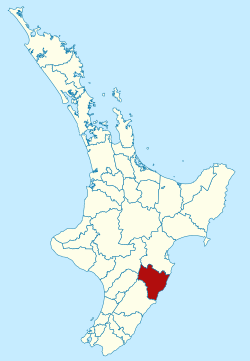 Central Hawke's Bay district within the North Island