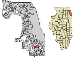Location of Hazel Crest in Cook County, Illinois.