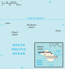 Mapa Pitcairn