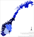 HDI map of Norwegian regions in 2017