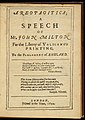 Image 18First page of John Milton's 1644 edition of Areopagitica, in which he argued forcefully against the Licensing Order of 1643 (from Freedom of speech)