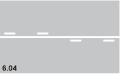 6.04 Double strip (combination of a security strip and a directing strip on either side of the security strip) Designates the allowance to cross, pass, or traverse it, or to start an overtaking manoeuvre only from the side with the directing strip; always indicate such intentions by flashing turn indicators!