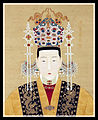 Painting of Empress Xiaojiesu wearing a standing collar garment (in white), Ming dynasty.
