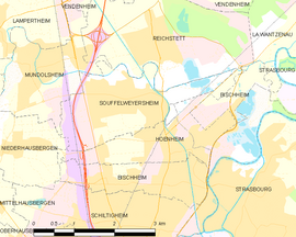 Mapa obce Hoenheim