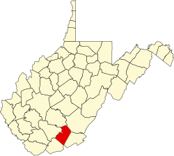 Karte von Summers County innerhalb von West Virginia