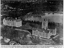 Overhead newspaper photo of the Chestnut Hill Reservoir