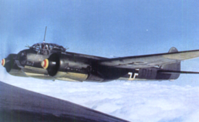 飛行するJu 88A-4 (第76爆撃航空団第3飛行中隊所属、1941年冬撮影)