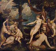 Tiziano Vecellio, gen. Tizian (und Werkstatt), , Kunsthistorisches Museum Wien - Diana und Callisto - GG 71 - Kunsthistorisches Museum.jpg