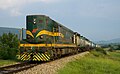 Železnice Srbije class 661 diesel locomotive, with an intermodal freight train from the Bulgarian border at Dimitrovgrad, on its way towards Niš.