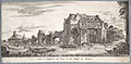 Gravure d'Israël Silvestre représentant le pont et le temple (à gauche) de Charenton vers 1660