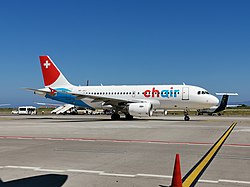 Airbus A319-112 (HB-JOJ) der Chair Airlines