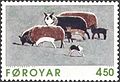 Grazing Sheep. 1980, linocut (Stamp set of 1996)