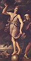 ローマ神話の女神フォルトゥーナ（16世紀ルネサンス期のイタリア、ジローラモ・ダ・カルピ画）。気まぐれな運命の女神とも解釈される。