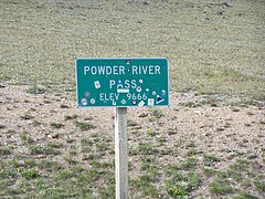 The Powder River Pass sign