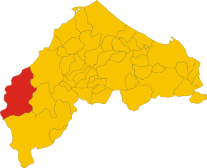 Poziția comunei în cadrul provinciei