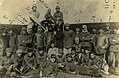 Ottoman pilots in 1914/1915 next to a Blériot XI-2 monoplane. Ahmet Ali Çelikten can be seen next to the propeller.