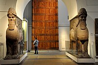 The British Museum – human-headed winged lions and reliefs from Nimrud with the Gates of Balawat