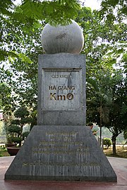 Cột mốc km0 tại thành phố Hà Giang