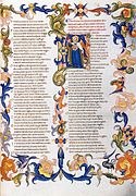 Un folio de la Divine Comédie de Dante, Toscane, vers 1386-1388.