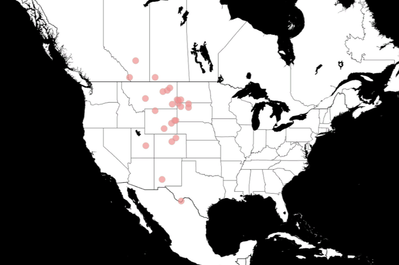 File:T. rex Distribution PBDB.png