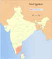 Image 2Distribution of Tamil speakers in South India and Sri Lanka (1981). (from Tamils)