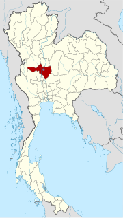 Karte von Thailand mit der Provinz Nakhon Sawan hervorgehoben