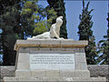 The headstone from the tomb, created by David d'Angers