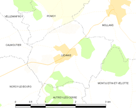 Mapa obce Liévans