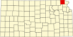 State map highlighting Brown County