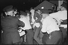 Police officers and protestors, 1966