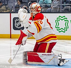 Calgary Flames at Seattle Kraken - November 4, 2023 - Daniel Vladař (53312177219).jpg