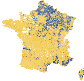 First-place candidate by commune   Emmanuel Macron   Marine Le Pen