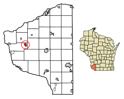 Location of Bloomington in Grant County, Wisconsin.