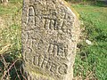 Grenzstein Amt Tremsbüttel/Adeliges Gut Borstel am Sülfelder Weg/Vierthof der heutigen Grenze der Gemeinden Itzstedt und Sülfeld. Westseite, Inschrift "Amt Tremsbüttel".