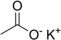 Skeletna formula kalijevega acetata