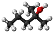 Ball-and-stick model of 2-methylpentan-2-ol