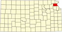 Vị trí quận Atchison trong tiểu bang Kansas ở Hoa Kỳ