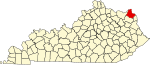 State map highlighting Greenup County