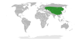 Range of the genus Caragana