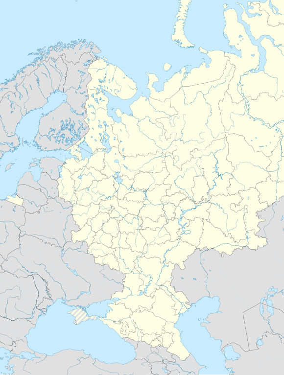 Map of Russia with the teams of the 1993 Top League