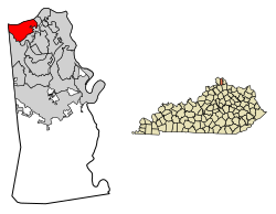 Location of Villa Hills in Kenton County, Kentucky.