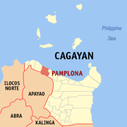 Mapa de Cagayan con Pamplona resaltado