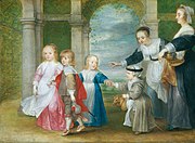 The four children of Rubens and Helena Fourment with maids by Philip Fruytiers, circa 1638-9, Royal Collection