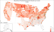 Map of Republican presidential election results by county